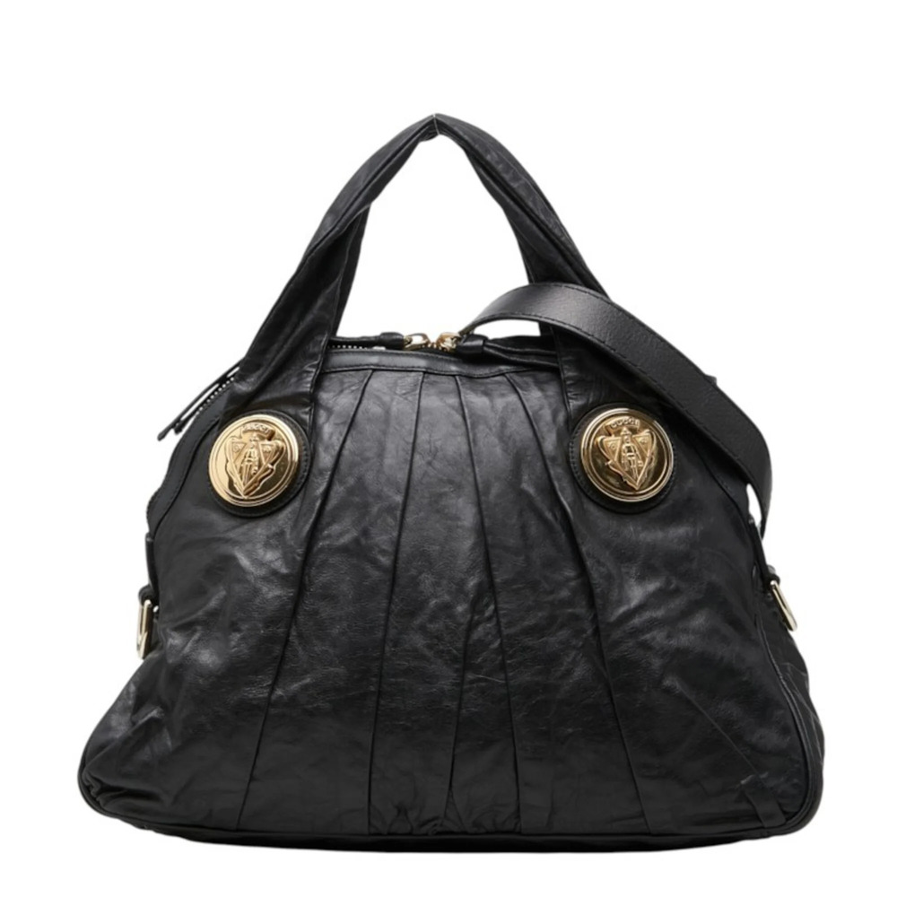 Gucci Hysteria Handbag Shoulder Bag 2WAY 197019 Black Gold Leather Women's GUCCI